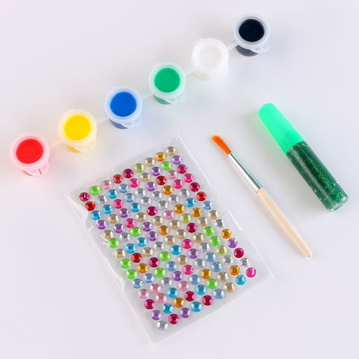 Набор для творчества. Ёлочные шары под раскраску «Лучший подарок», набор 6 шт. + краски