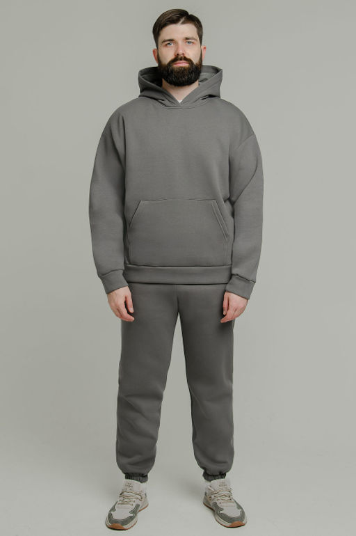 Арт. 69101 Костюм с брюками мужской с начесом 50-56 (4 шт) Цвет:серый - Идеал фото 3