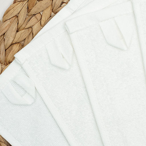 Комплект махровых салфеток для уборки 5 шт. (30х30), 100% хлопок, 380 гр./кв.м., Белый