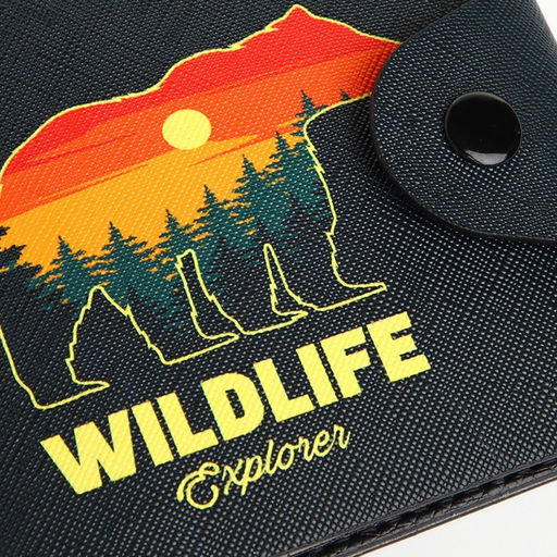 Кошелёк детский Wildlife, маленький, на кнопке, чёрный