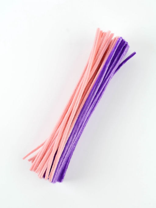 Синельная проволока 100 шт., 30×0.8 см, розовая, и, сиреневая