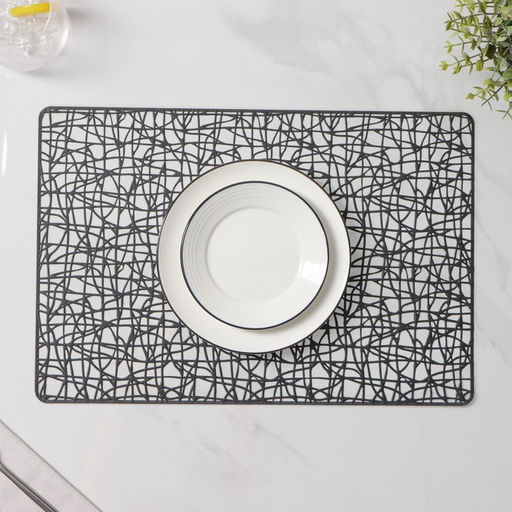 Набор салфеток сервировочных Доляна Милла, 4 шт, 3045 см, цвет чёрный  фото 4