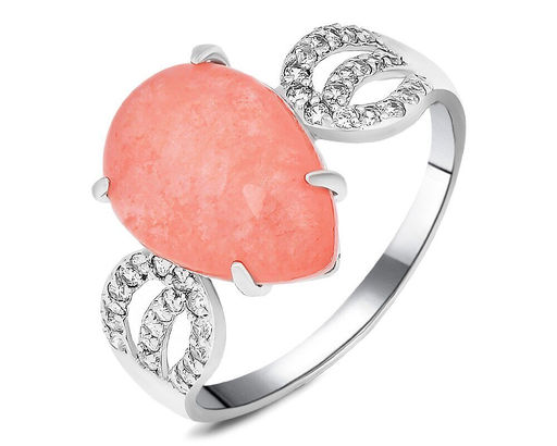 Кольцо, морганит кабошон, КП11