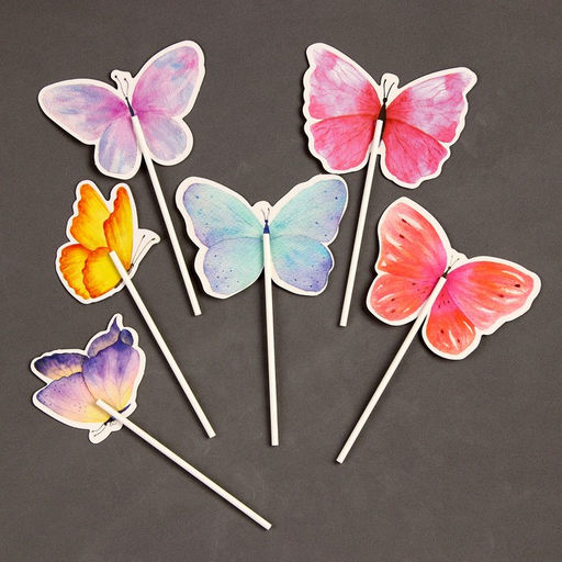 Украшение для торта Бабочки, в наборе 6 шт. - Страна карнавалия фото 7