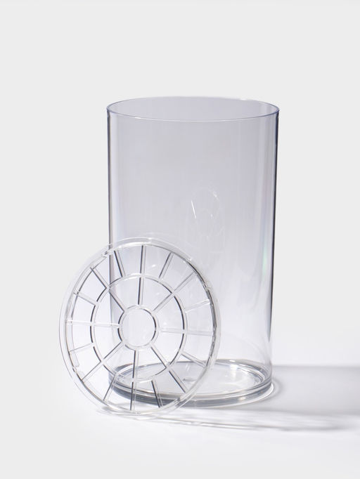 Ваза для цветов с крышкой «Альваро», 25×15 см, пластик, прозрачная