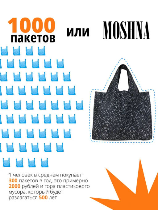 Сумка, Мод.11 Принт. Мелкий горох черно-белый НОВИНКА!!! - Moshna фото 10