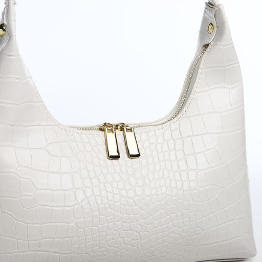 Сумка-багет на молнии, цвет белый - Simaland фото 4