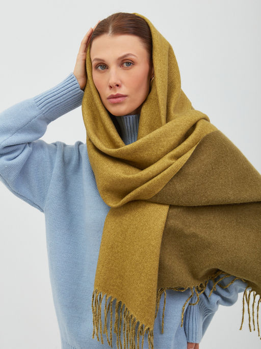 В составе шерсть и кашемир! теплый двусторонний палантин - Tantino фото 7