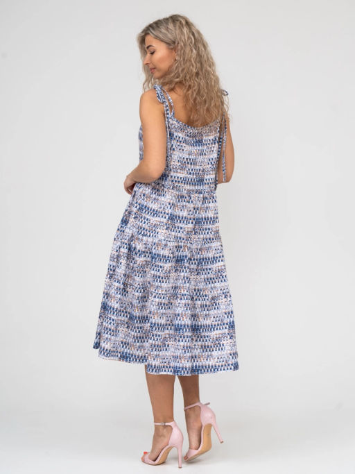 Сарафан женский, цвет синий белый бежевый
