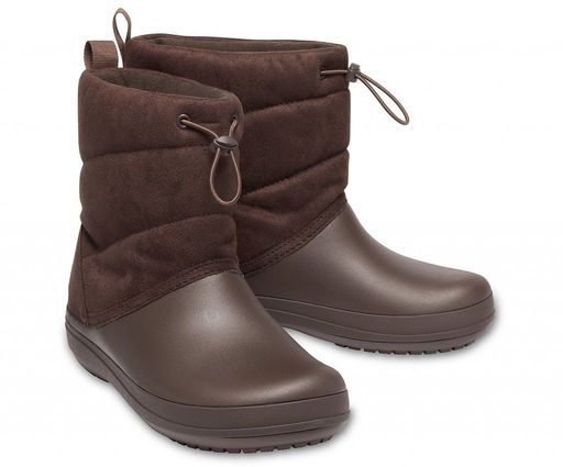 Женские темно-коричневые сапоги CROCS Womens Crocband Puff Boot в интернет  магазине совместных покупок
