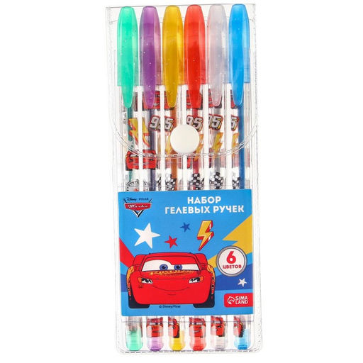 Набор гелевых ручек с блёстками, 6 цветов, Тачки - Disney фото 4