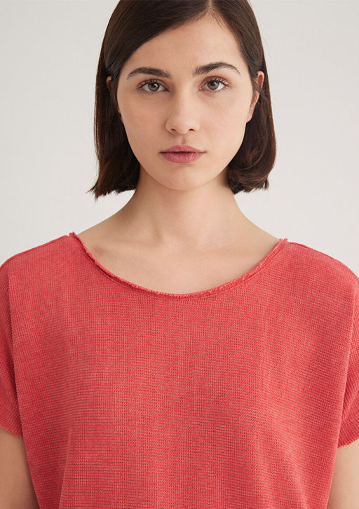 Dokulu Pembe Tisort - Mavi фото 5