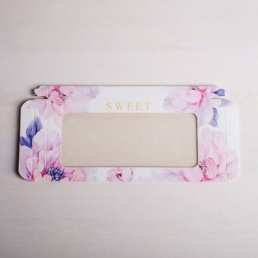 Цена за 5 шт. Коробка для шоколада, кондитерская упаковка с окном, Sweet, 17.3?8.8?1.5 см