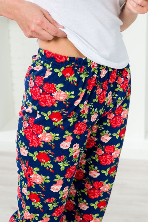 Брюки женские домашние из кулирки Барокко розы - Амадэль фото 7
