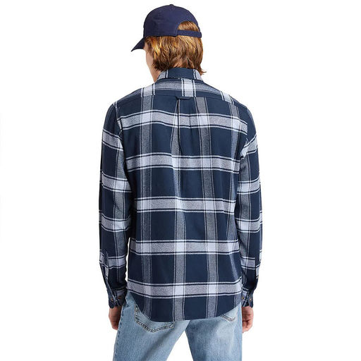 Рубашка Timberland Shirt Heavy Flannel Check Regular синяя  фото 4