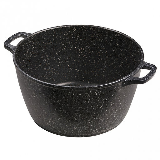 Кастрюля с антипригарным покрытием 5л, д26см "Гранит", h13см, s0,4см, литые ручки, стеклянная крышка с пароотводом, подарочная упаковка (Россия)