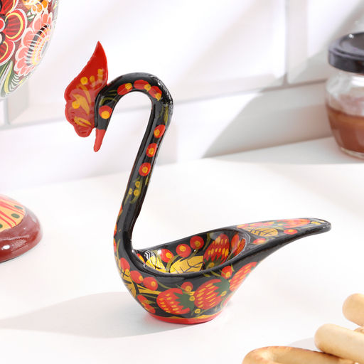 Конфетница дерево «Лебедь»,14×11×7 см, хохлома