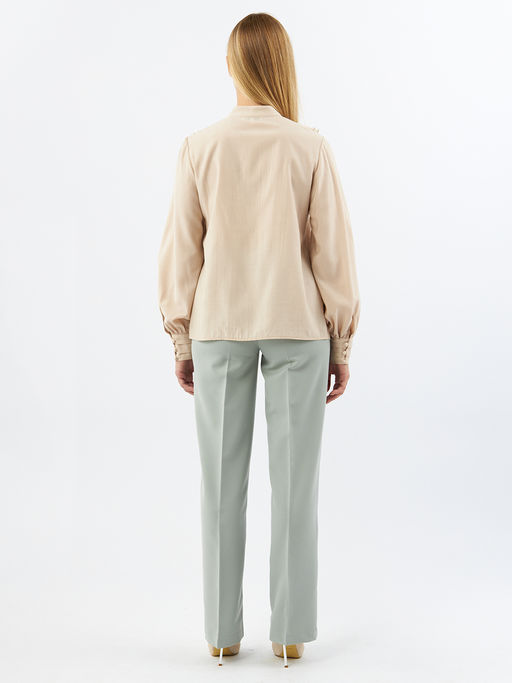 Блузкас отлетными рюшами OD-914-1 бежевый - Tantino фото 8