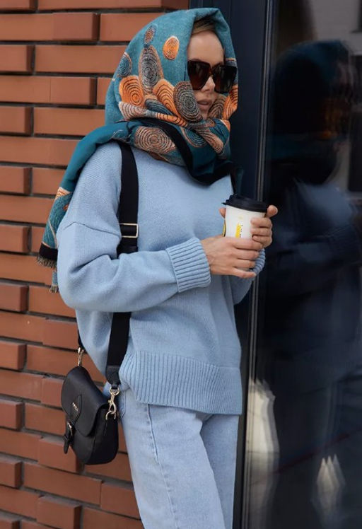 в составе ШЕРСТЬ и КАШЕМИР Большой, мягкий, теплый двусторонний палантин - Tantino фото 11