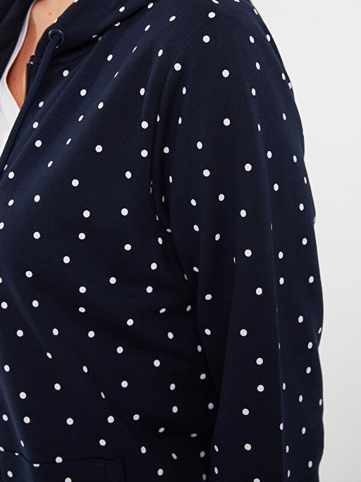 Kap??onlu Puantiyeli Uzun Kollu Kad?n Spor H?rka