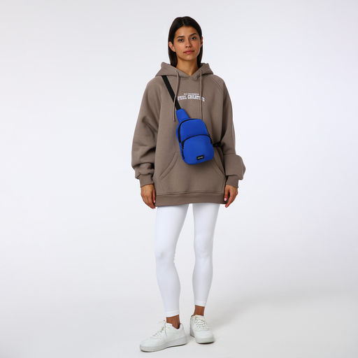 Сумка-слинг на молнии TEXTURA, наружный карман, синяя