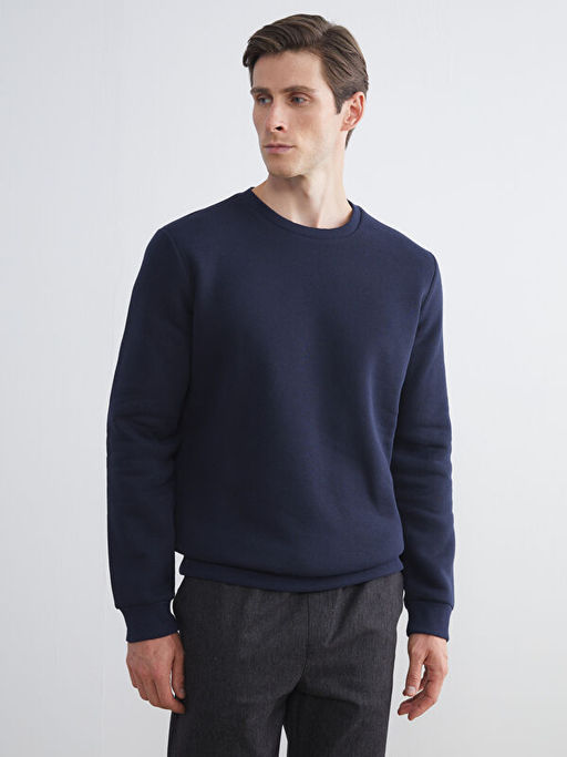 Bisiklet Yaka Erkek Sweatshirt