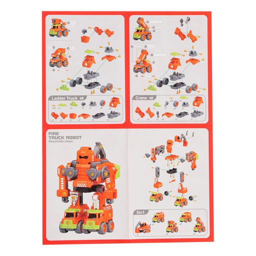 Конструктор винтовой Робот пожарный, 5 в 1 - Simaland фото 20
