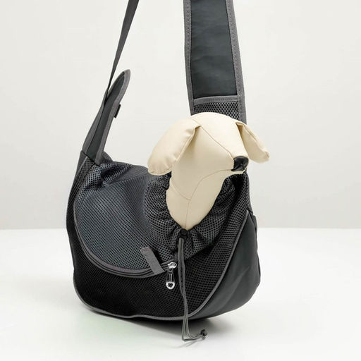 Сумка-переноска Слинг для животных, 37 х 20 см, чёрная - Пижон фото 4