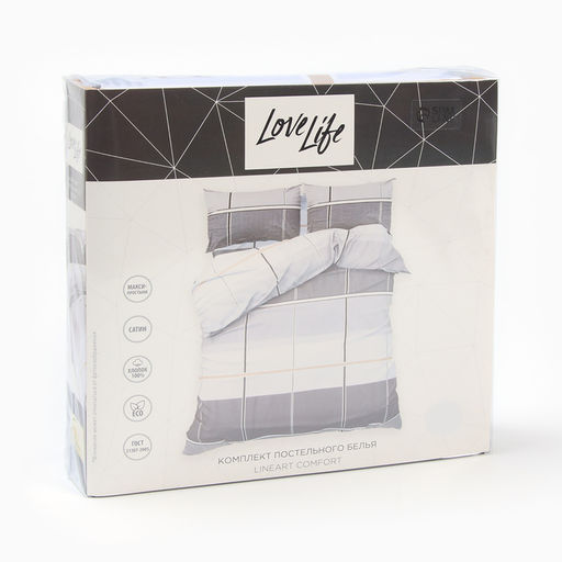 Постельное бельё LoveLife 2сп Linear comfort 175х215см, 200х225см, 50х70см-2шт, хлопок, сатин, 125г/м  фото 5
