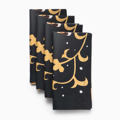 Набор салфеток сервировочных «Этель» Fairy tale, 4 шт., чёрные, 40×40 см