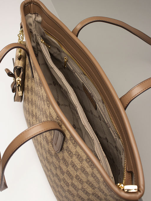 LАСCOMA сумка АС168-шахматы-бежевый-коричневый эко кожа-канва - Laccoma фото 5