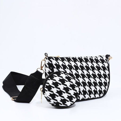 Сумка кросс-боди на молнии, цвет чёрный/белый - Nazamok фото 4