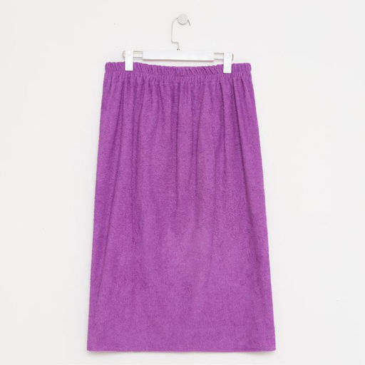 Килт женский для бани и сауны, цвет сиреневый вышивка Снеговик, размер 80х1502 см, махра 300г/м 100% хлопок - Гранд-стиль фото 4