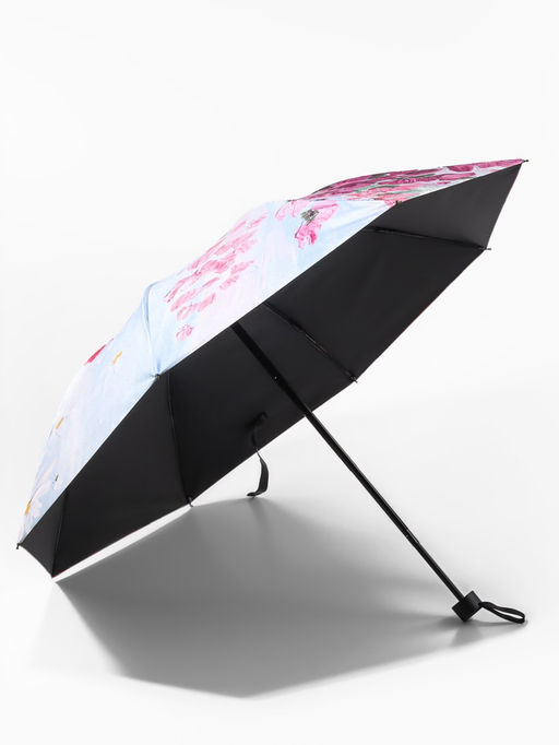 Зонт механический Цветочная картина, эпонж, 4 сложения, 8 спиц, R=48/55 см, d=96 см, МИКС
