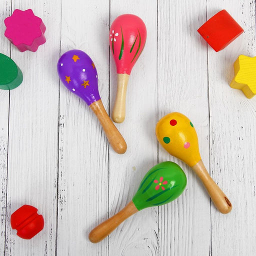 Цена за 5 шт. Маракас «Мини», МИКС, длина: 12 см