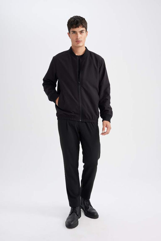 Водоотталкивающее пальто-бомбер стандартного кроя с воротником-стойкой - Defacto фото 2