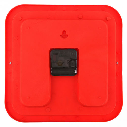 Часы настенные Кватро 25,8х25,8х4см, мягкий ход, циферблат белый; цифры арабские, черный; корпус пластик, красный; в коробке (Китай) - Домашняя мода фото 4