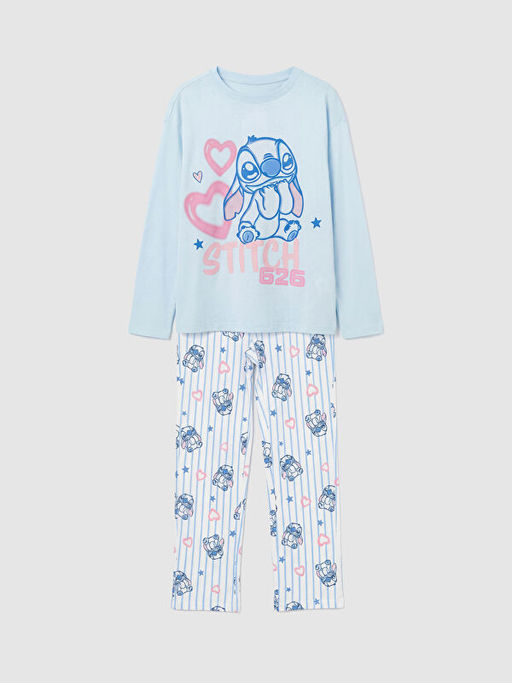 Stitch Bask?l? K?z ?ocuk Pijama Tak?m