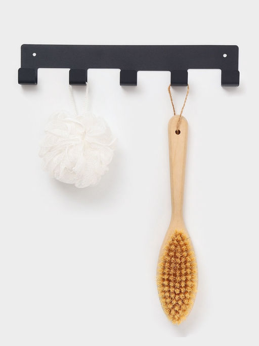 Вешалка настенная 5 крючков, цвет черный