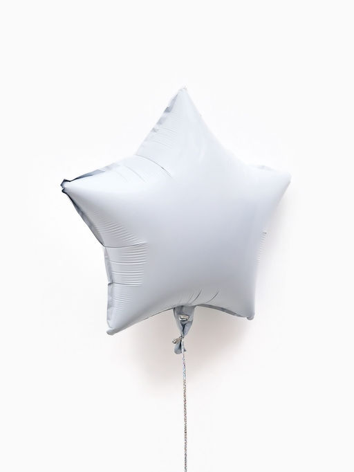 Цена за 2 шт. Воздушные шары фольгированные 18" "Звезда" цвет белый,  набор 5 штук