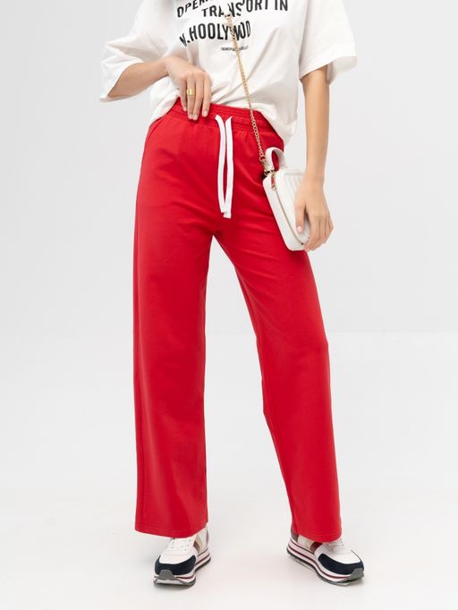 Брюки футер 2-х нитка пенье.арт.1076-3,красные - Binita фото 4