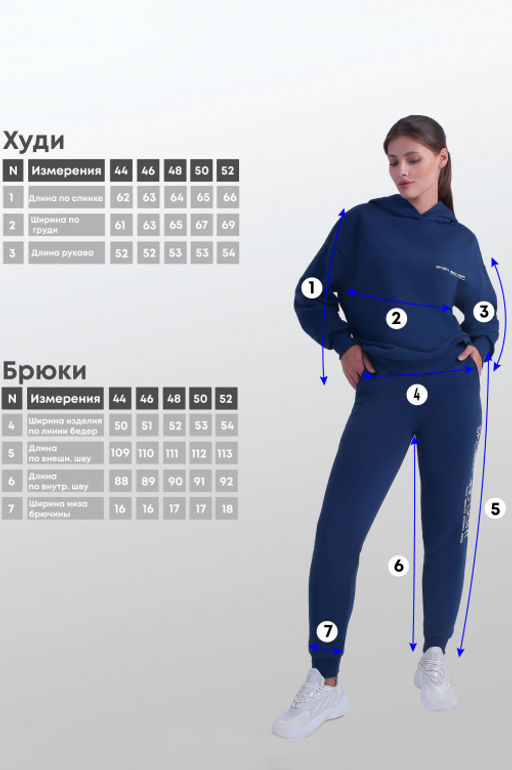 Арт. 2521 Костюм с брюками женский 44-52 (5 шт) Цвет:верх-темно-синий, низ-темно-синий