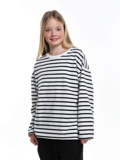 Лонгслив в полоску для девочки 22-7689 полоска - Mini maxi фото 12