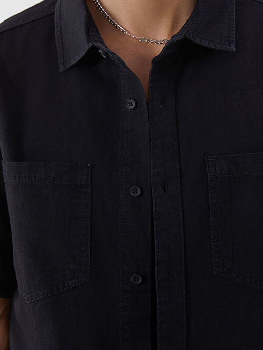 Rahat Kal?p K?sa Kollu Erkek Jean G?mlek