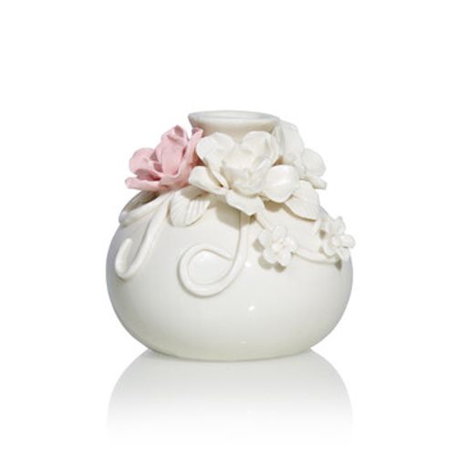Вазочка из керамики Reyna Home Philosophy. Цвет белый, розовый. Размер 9х8 см.  фото 2