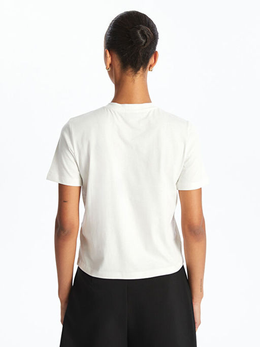 Bisiklet Yaka Ta?l? Kad?n Ti??rt