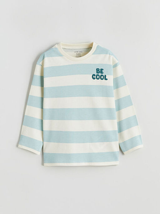 Bisiklet Yaka Bask?l? Erkek Bebek Ti??rt