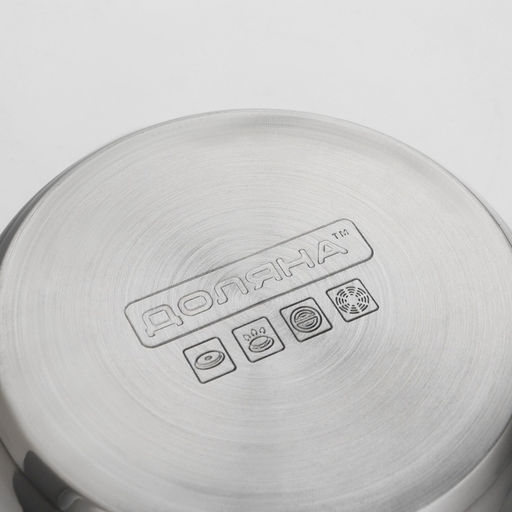 Кастрюля Доляна Роскошь, 2.2 л, d=19 см, с крышкой, капсульное дно, нержавеющая сталь  фото 9