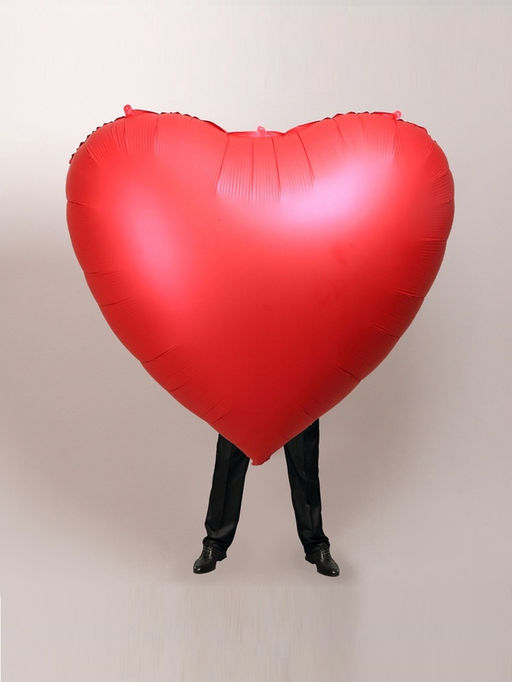 Воздушный шар фольгированный 68" Сердце красное, под воздух
