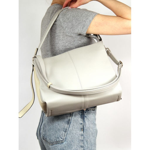 Сумка женская искусственная кожа ADEL-310/2в, 1 отд/плеч рем, серый св флотер 259845 - Adelia фото 5